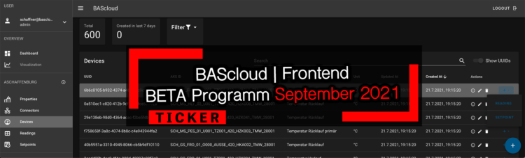 The BAScloud gets a face – First release of the new frontend in Q3/2021